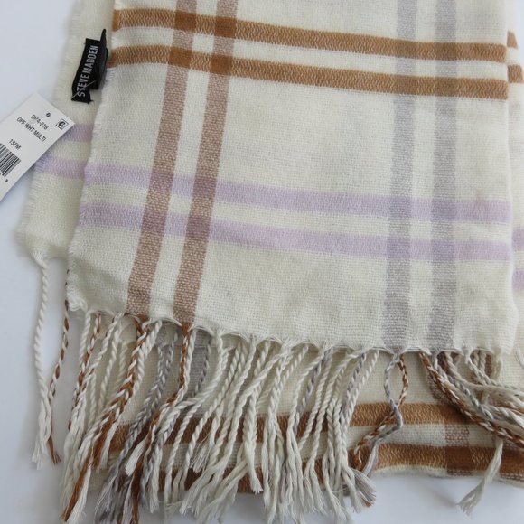 (#B)  Steve Madden Checker Plaid Print Soft Scarf One Size - Picture 3 of 4